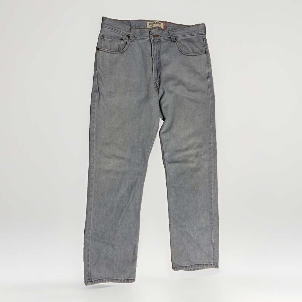 Levi's 505 Jeans Sz 36x32 Light Wash Y2K Straight Leg Denim